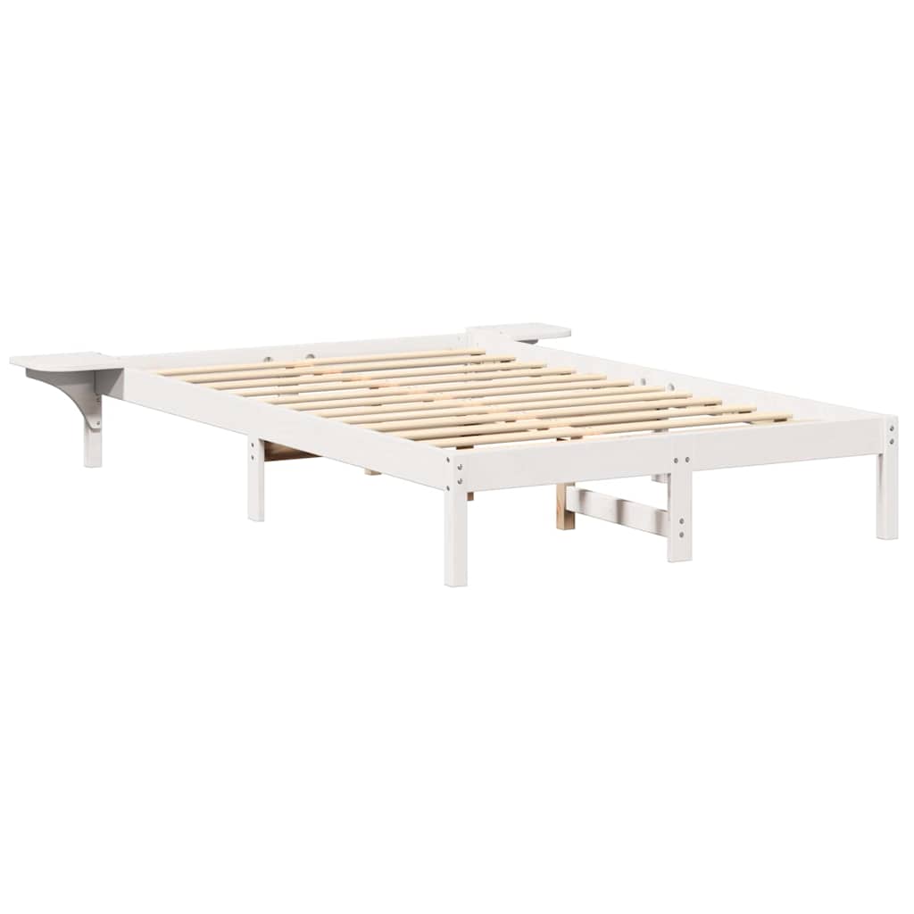 Sengestel Hvid 135 x 190 cm Massiv fyrretræ