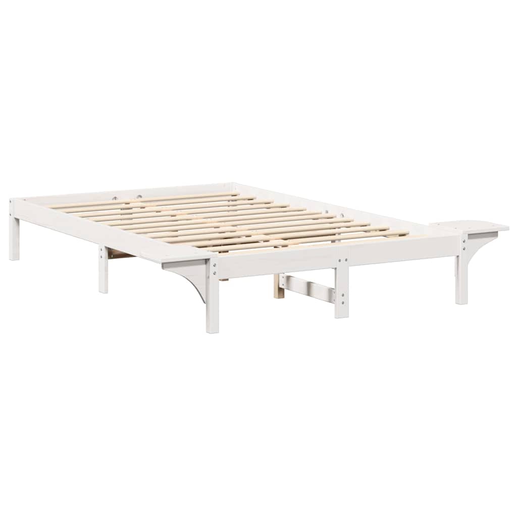 Sengestel Hvid 135 x 190 cm Massiv fyrretræ