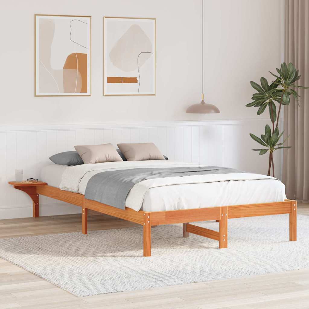 Sengestel Voks brun 135 x 190 cm Massiv fyrretræ