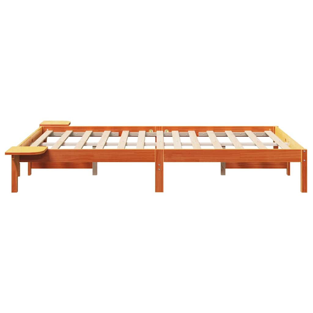 Sengestel Voks brun 135 x 190 cm Massiv fyrretræ