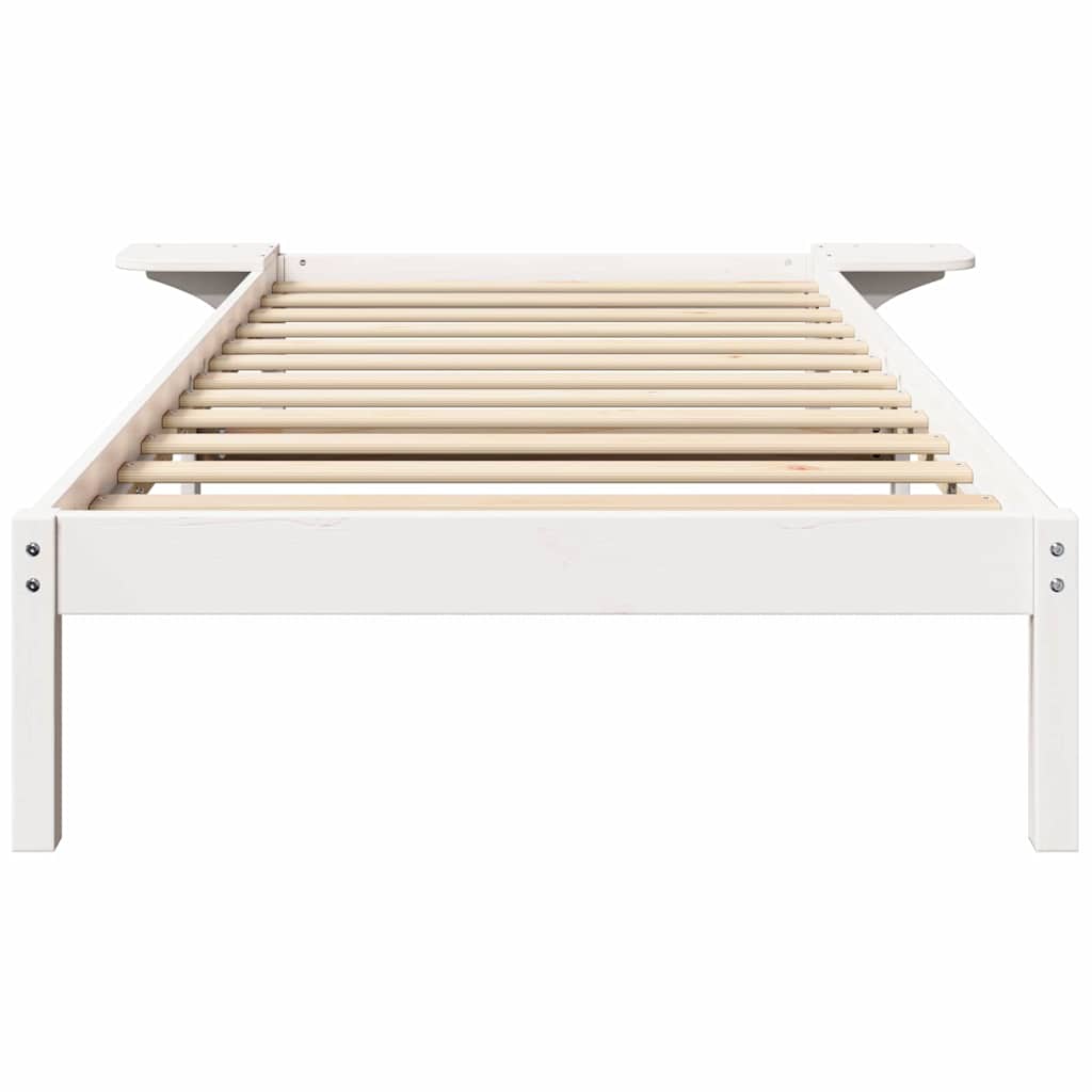 Sengestel Hvid 90 x 200 cm Massiv fyrretræ
