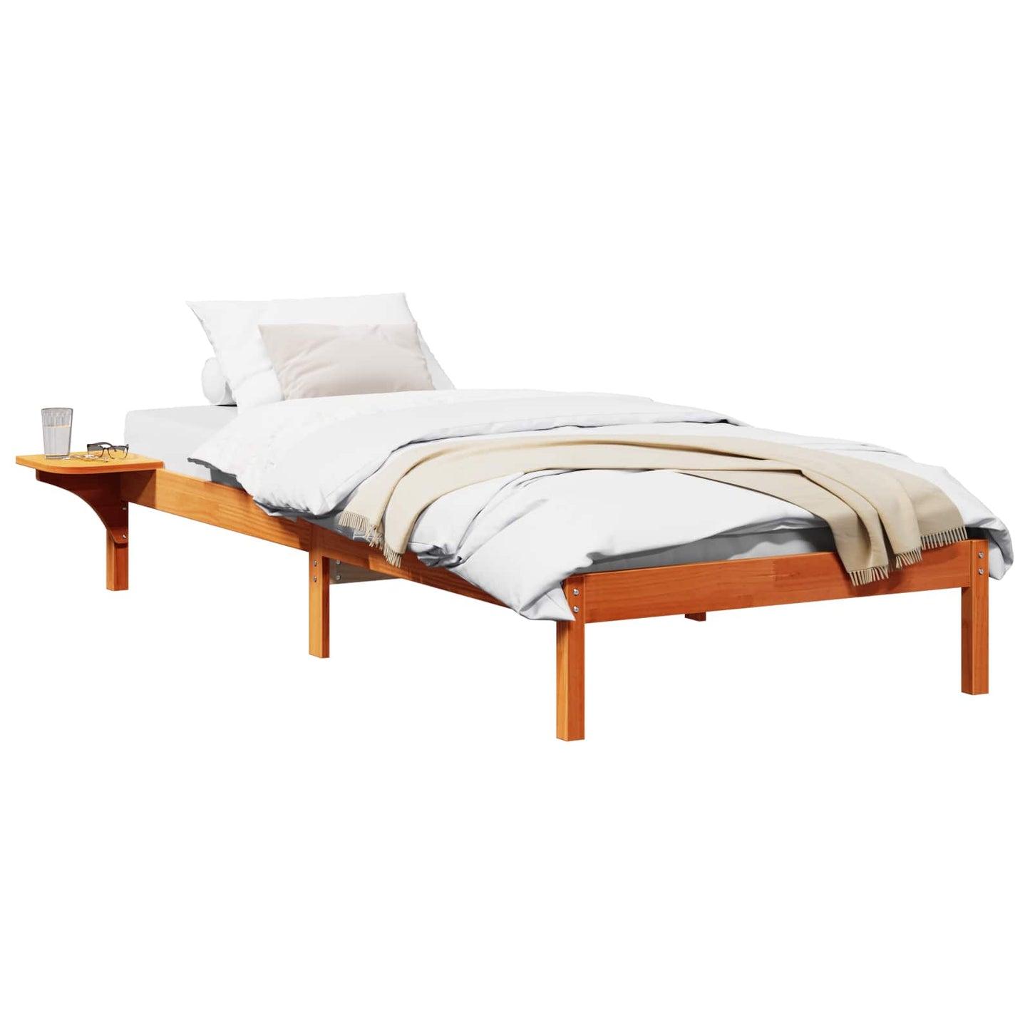Sengestel Voks brun 90 x 200 cm Massiv fyrretræ