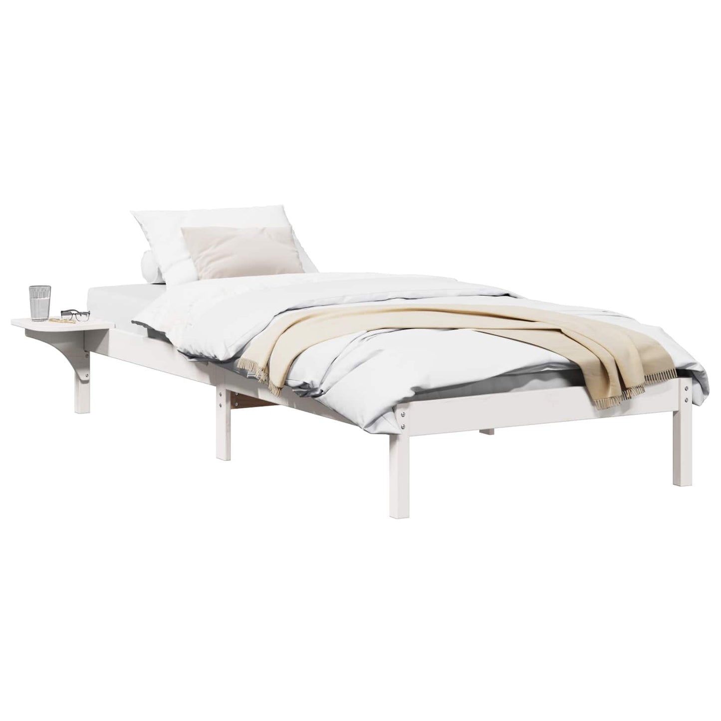 Sengestel Hvid 80 x 200 cm Massiv fyrretræ
