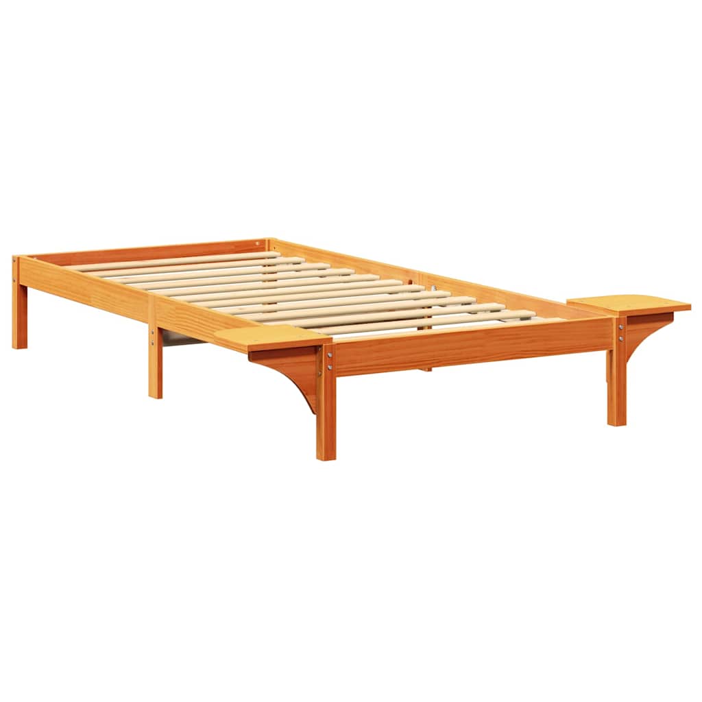 Sengestel Voks brun 90 x 190 cm Massiv fyrretræ