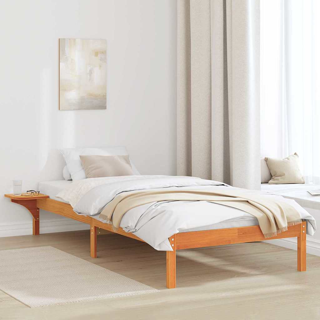 Sengestel Voks brun 75 x 190 cm Massiv fyrretræ