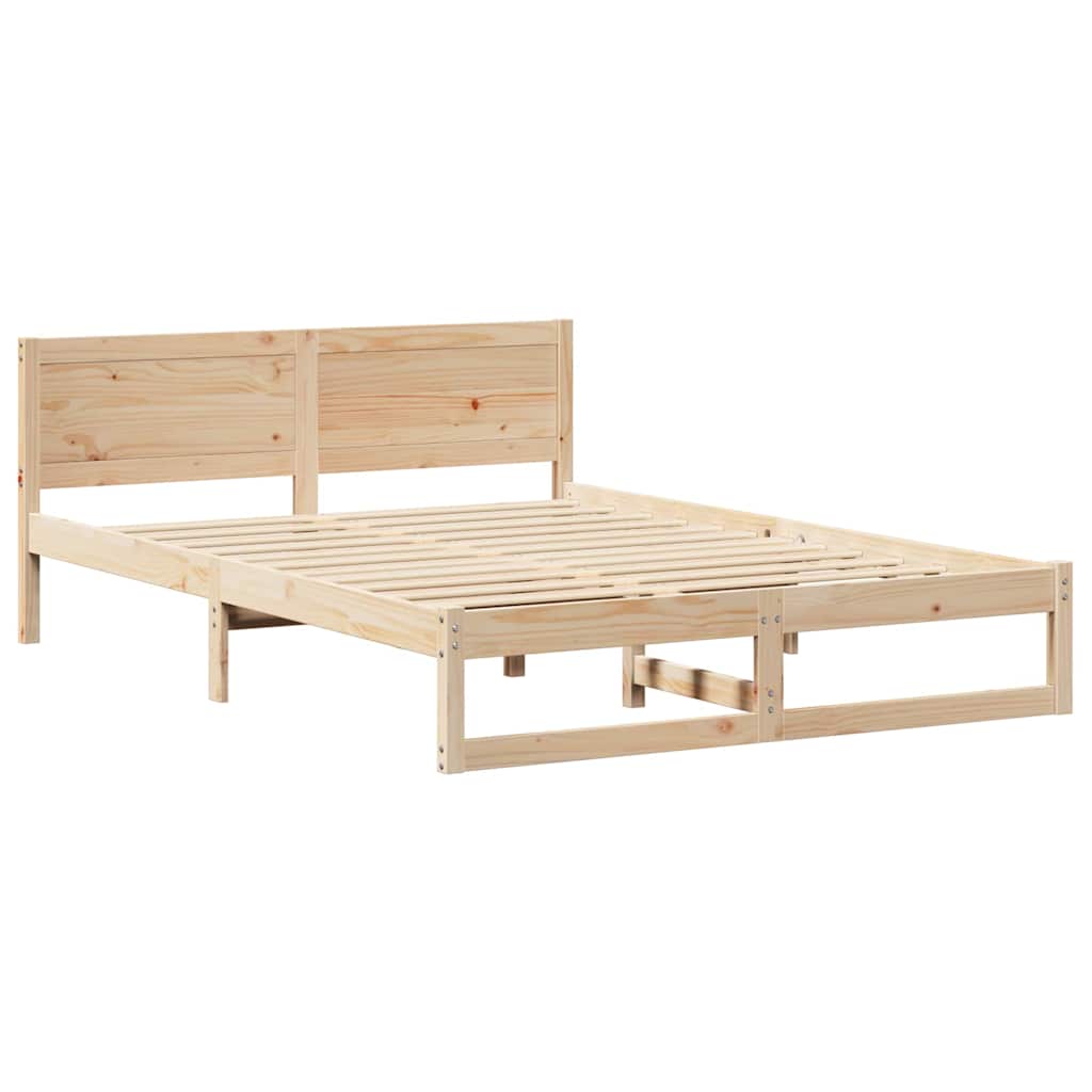 Sengestel Naturfarvet 160 x 200 cm Massiv fyrretræ