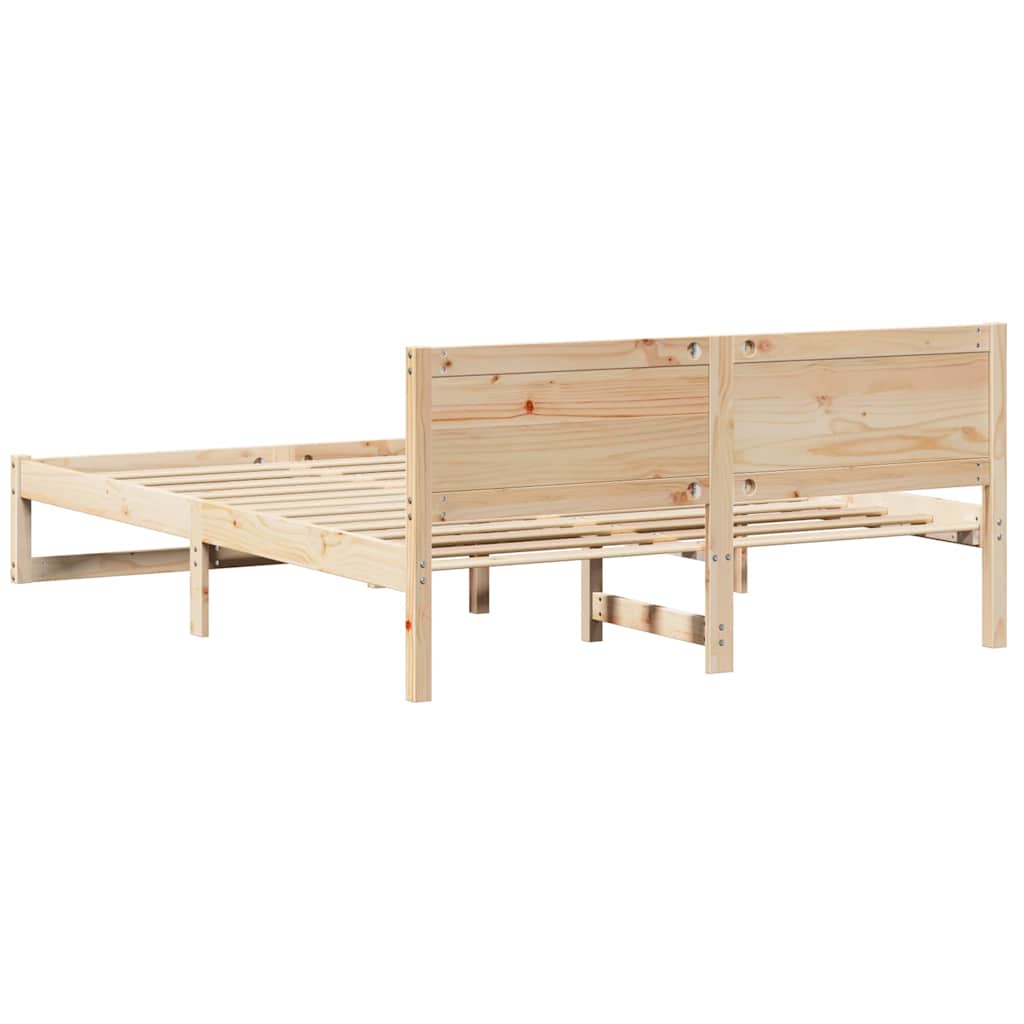 Sengestel Naturfarvet 160 x 200 cm Massiv fyrretræ