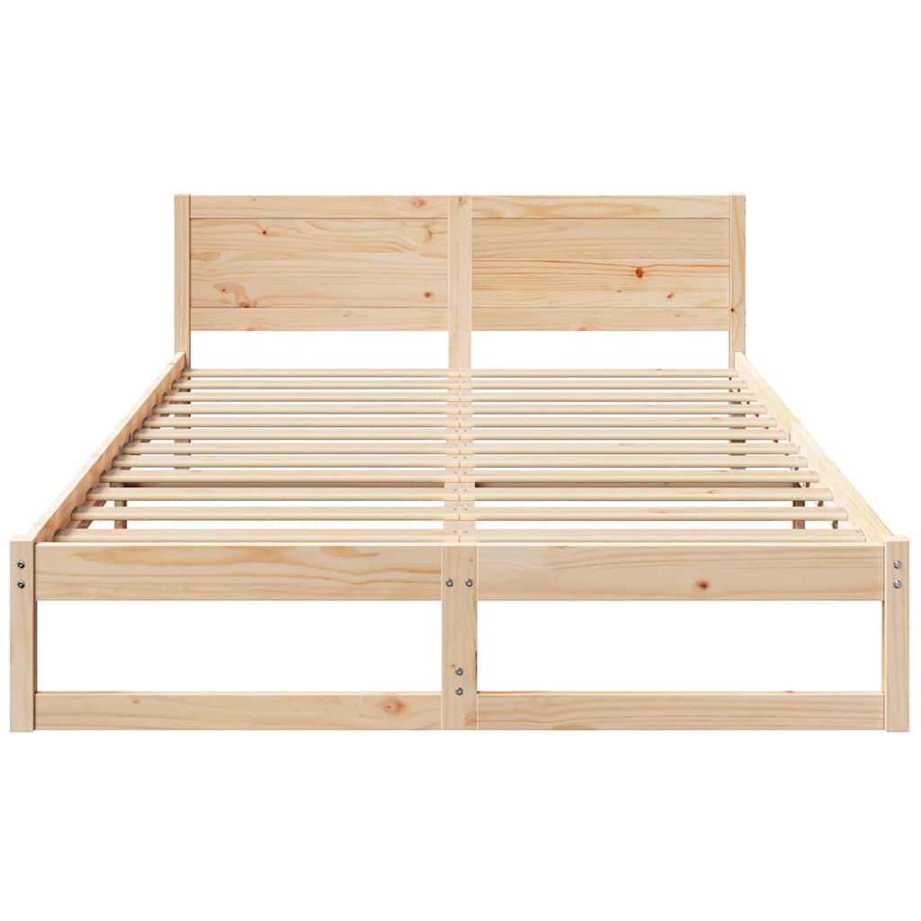 Sengestel Naturfarvet 160 x 200 cm Massiv fyrretræ