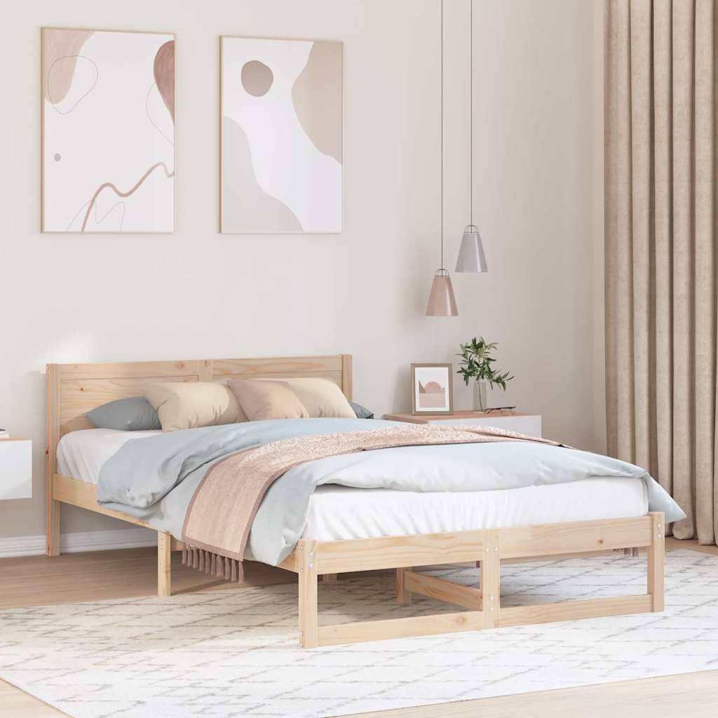 Sengestel Naturfarvet 135 x 190 cm Massiv fyrretræ