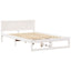 Sengestel med hovedgærde Hvid 135 x 190 cm Massiv fyrretræ