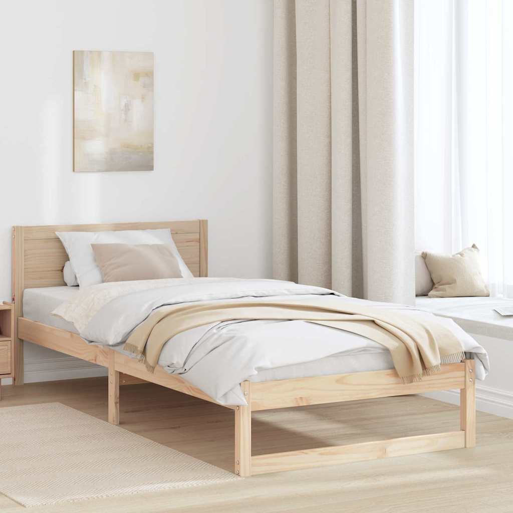 Sengestel Naturfarvet 90 x 200 cm Massiv fyrretræ