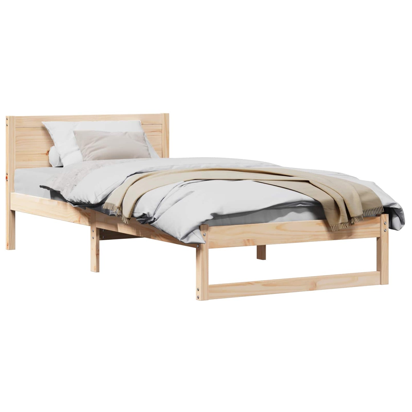 Sengestel Naturfarvet 90 x 200 cm Massiv fyrretræ
