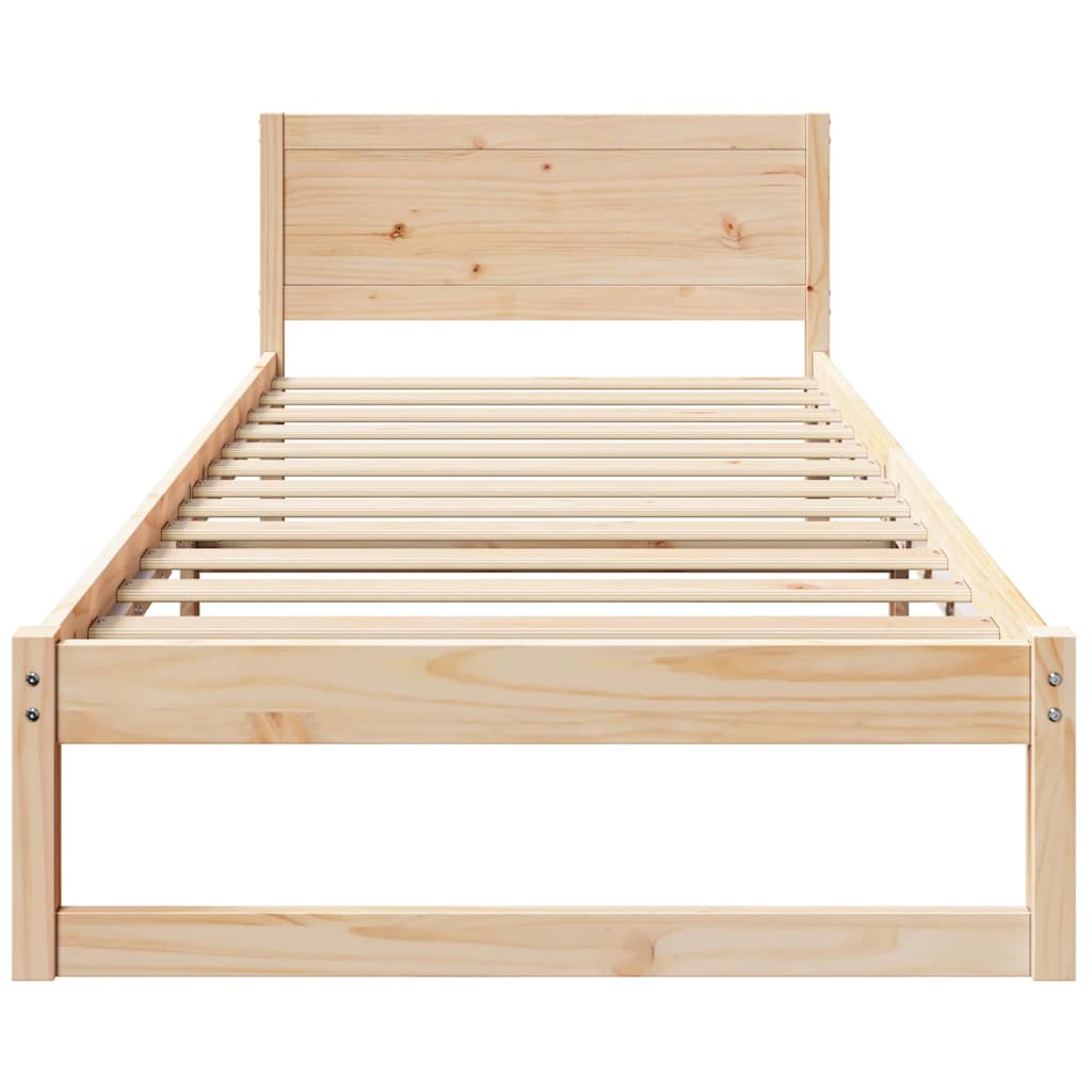 Sengestel Naturfarvet 75 x 190 cm Massiv fyrretræ