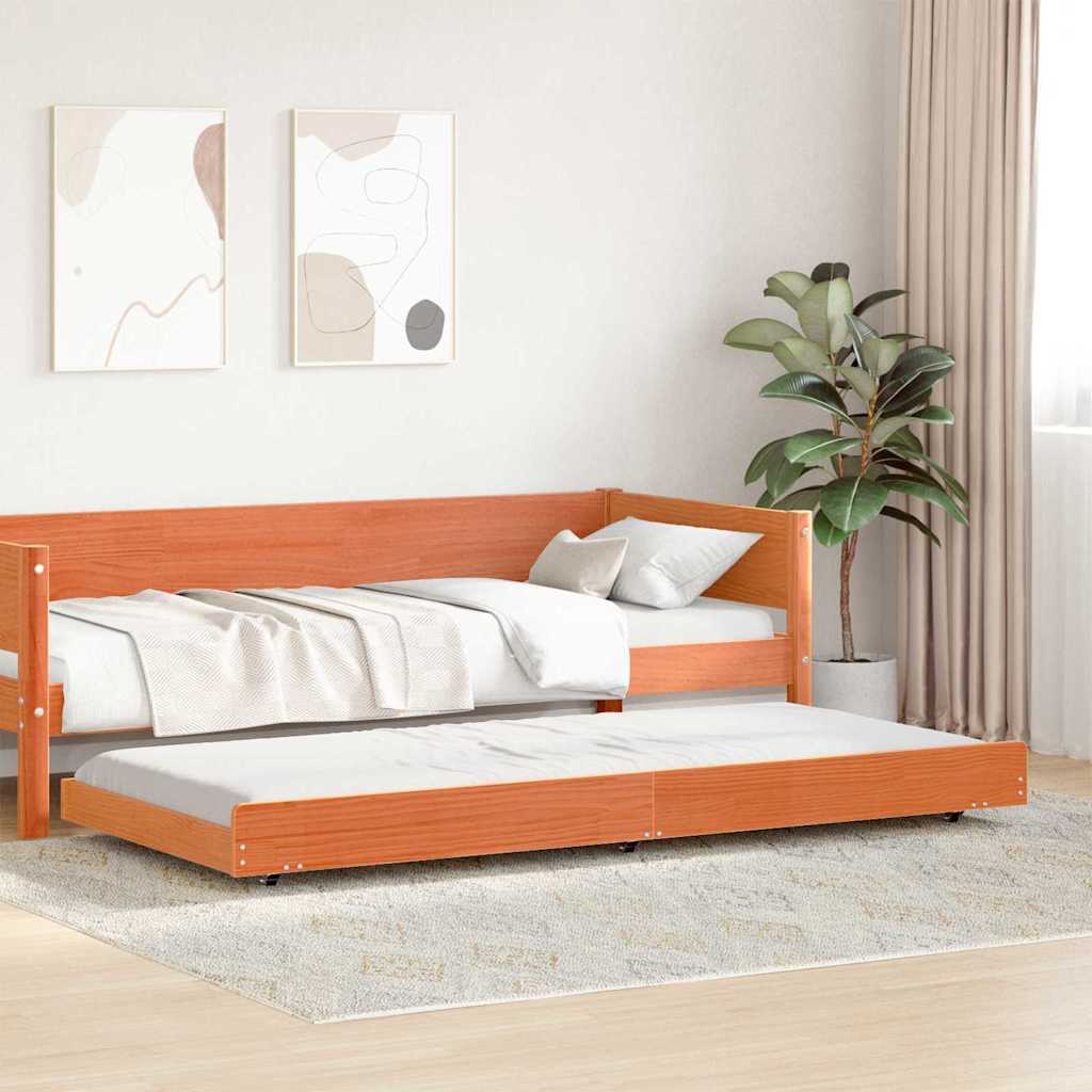 Sengestel Voks brun 80 x 200 cm Massiv fyrretræ