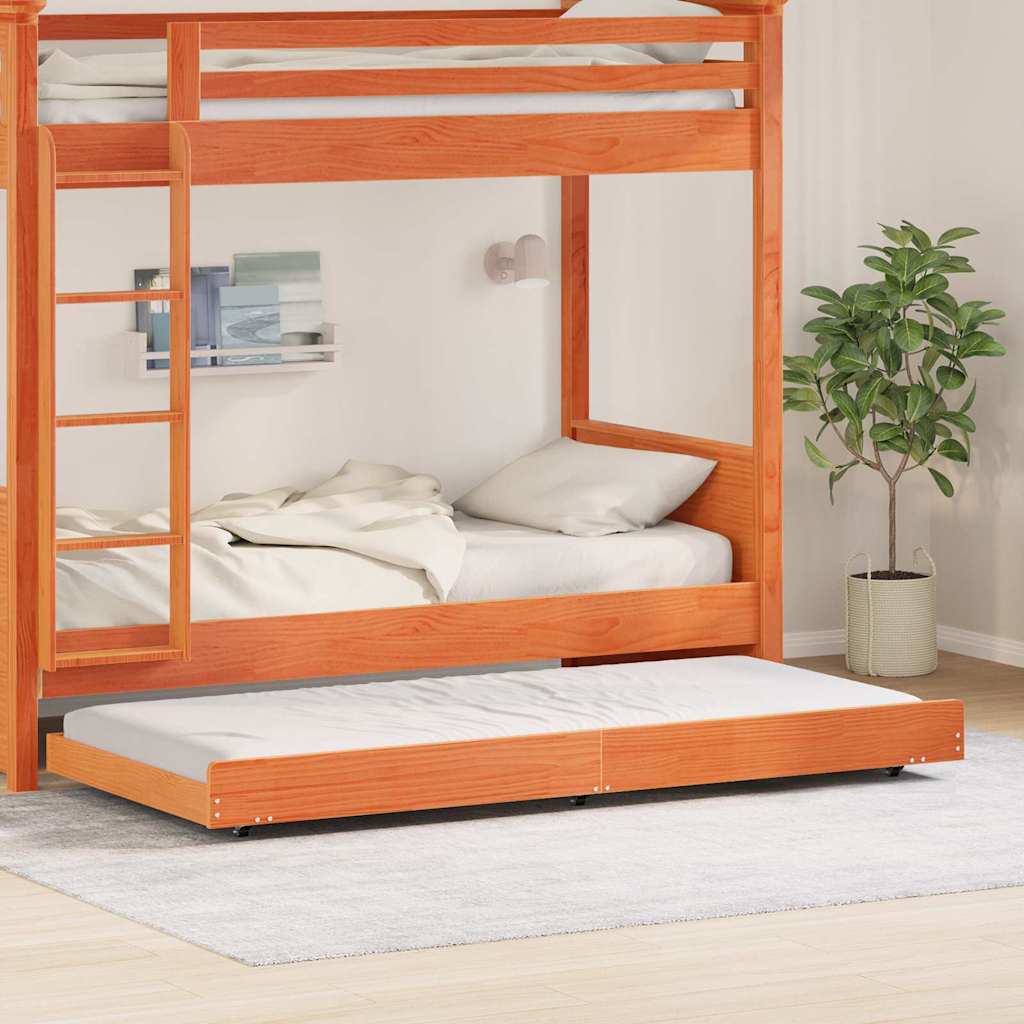 Sengestel Voks brun 75 x 190 cm Massiv fyrretræ