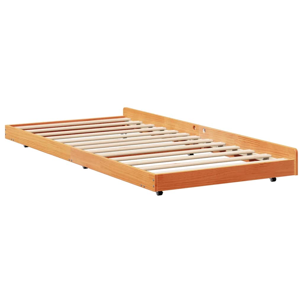 Sengestel Voks brun 75 x 190 cm Massiv fyrretræ