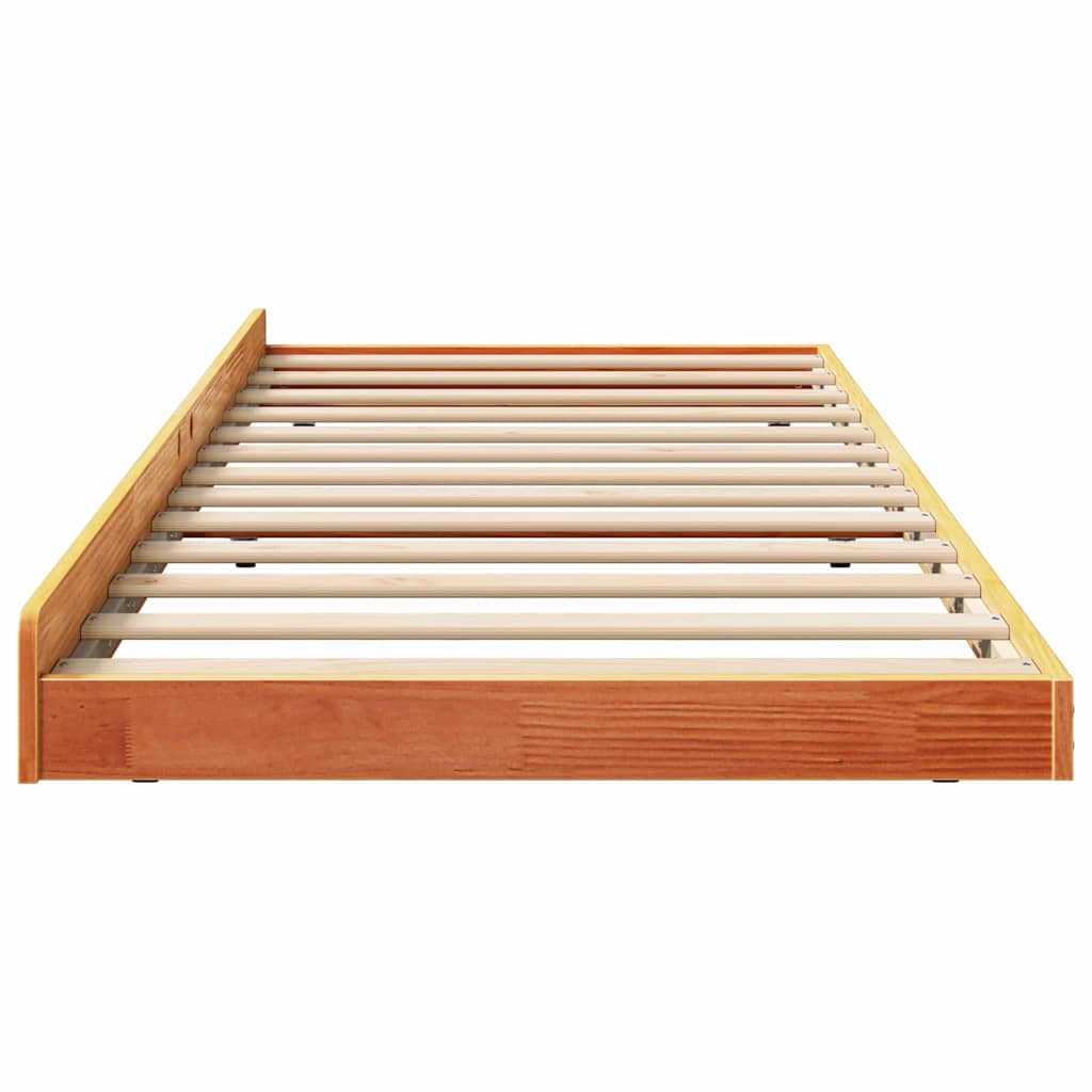 Sengestel Voks brun 75 x 190 cm Massiv fyrretræ