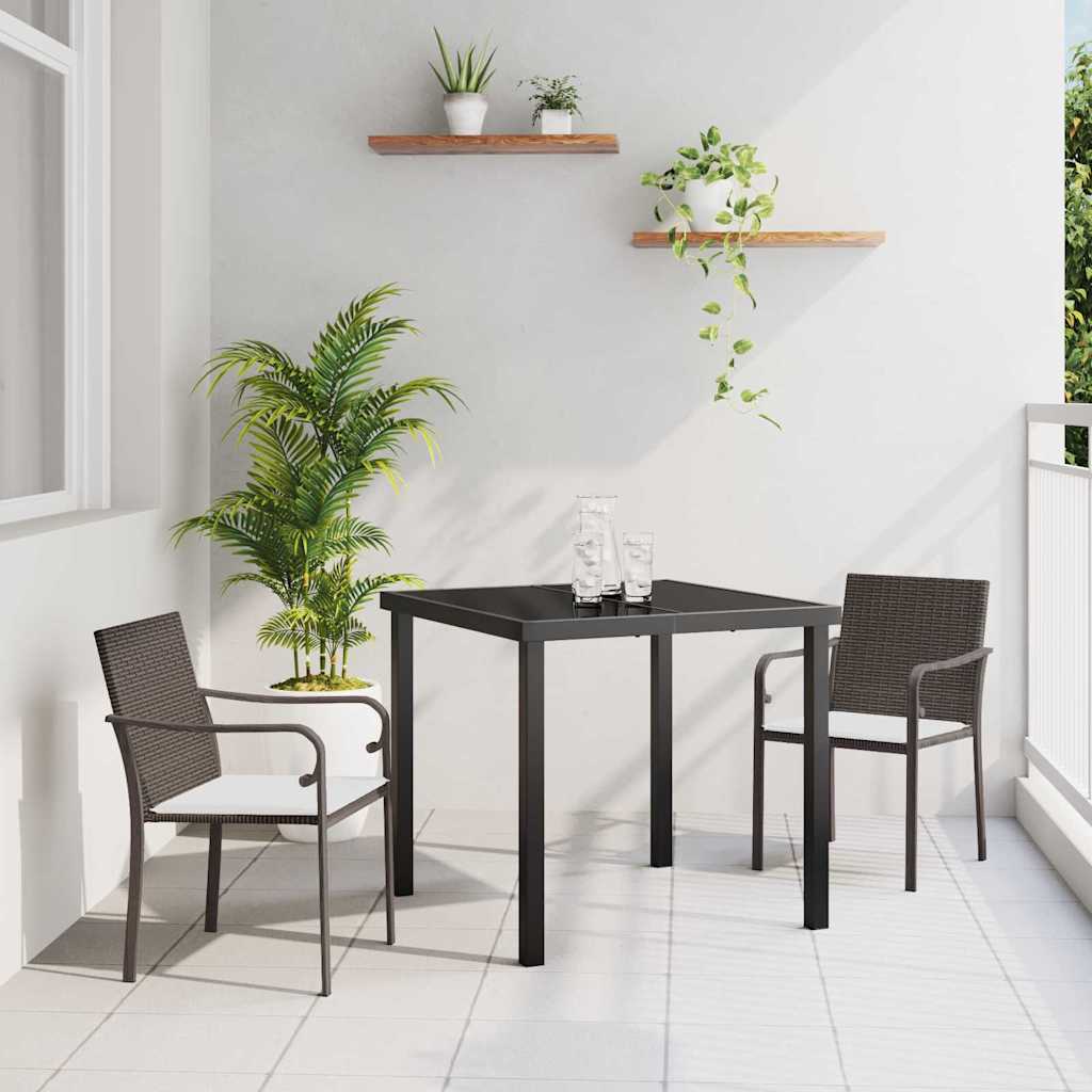 Have Spisebordssæt 3 stk. Brun og sort PE Rattan