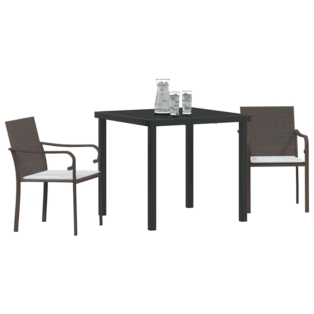 Have Spisebordssæt 3 stk. Brun og sort PE Rattan