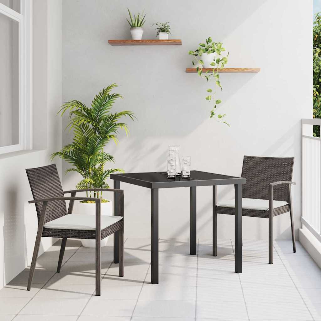 Have Spisebordssæt 3 stk. Brun og sort PE Rattan