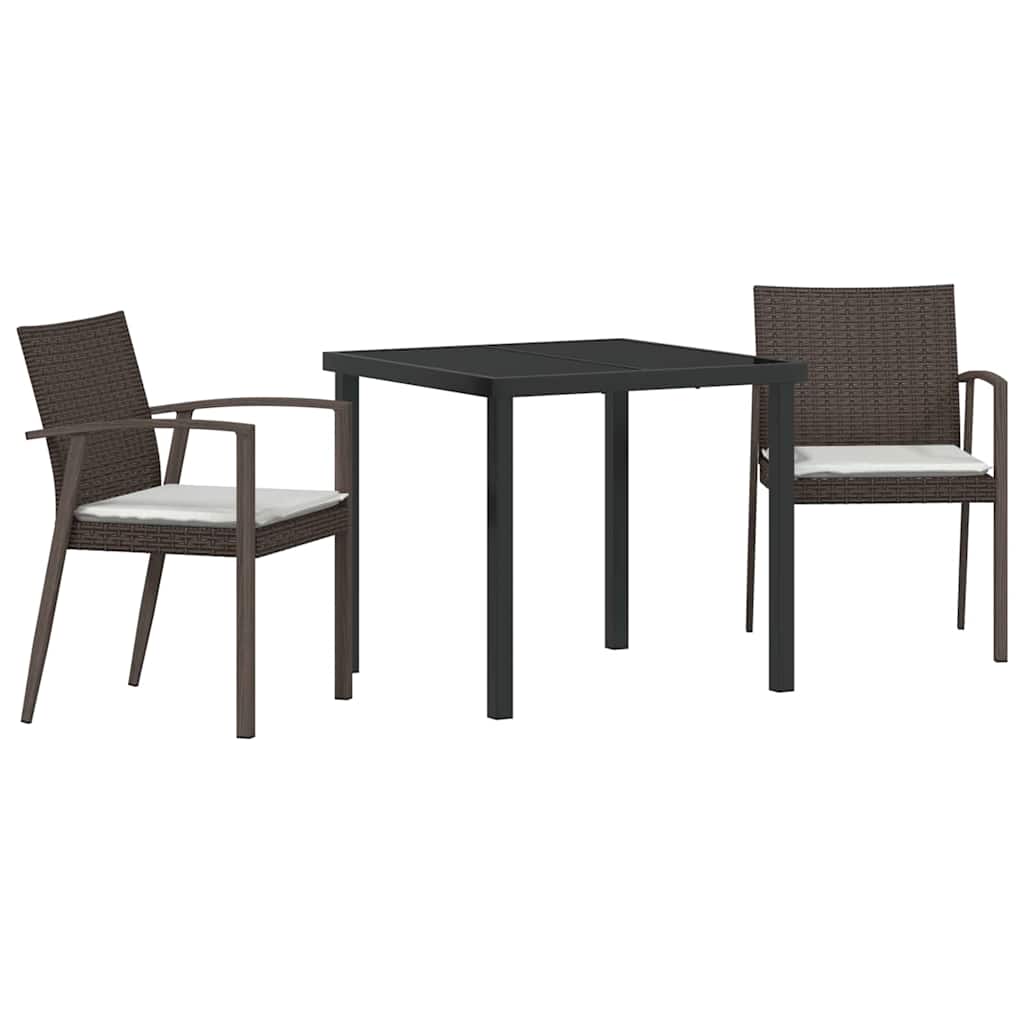 Have Spisebordssæt 3 stk. Brun og sort PE Rattan