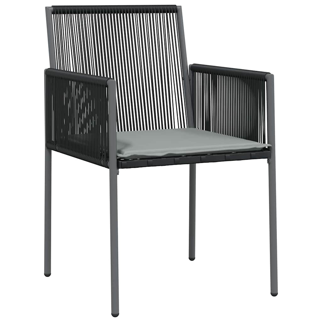 Have Spisebordssæt 5 stk. Sort PE Rattan