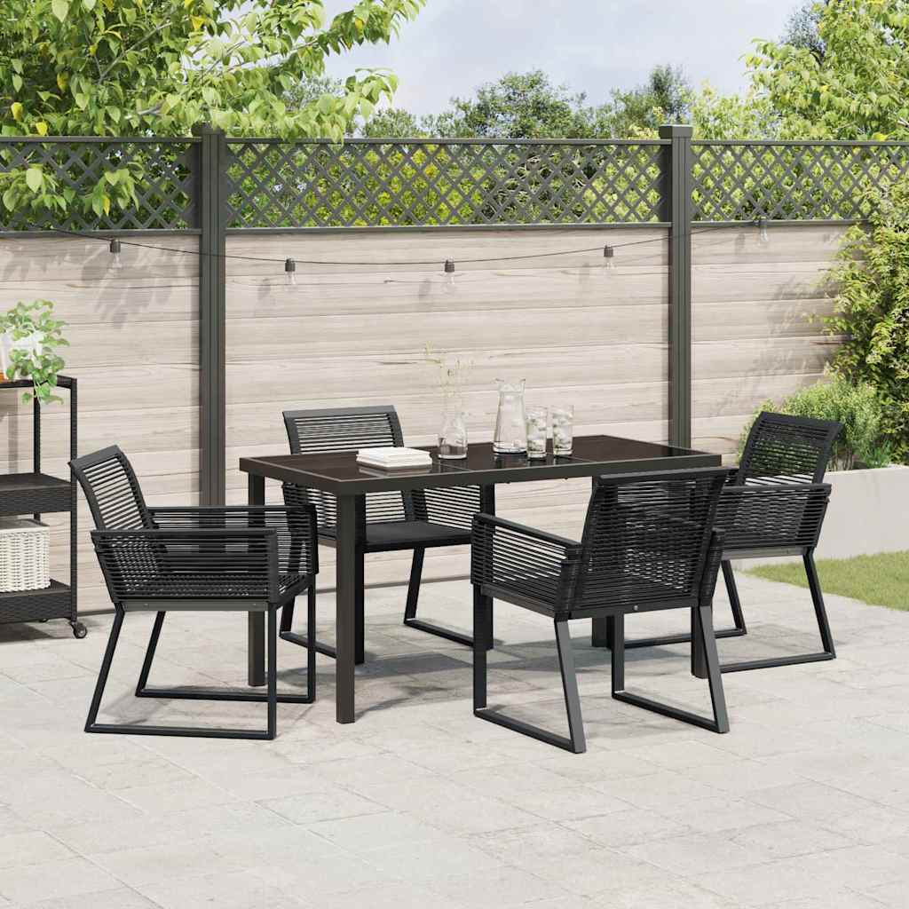 Have Spisebordssæt 5 stk. Sort Pulverlakeret stål