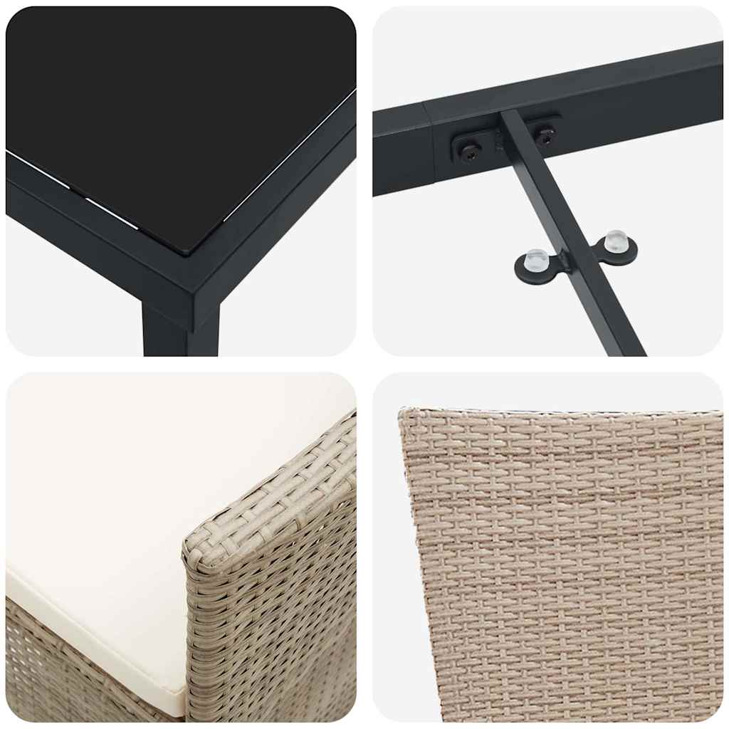 Have Spisebordssæt 5 stk. Beige polyrattan