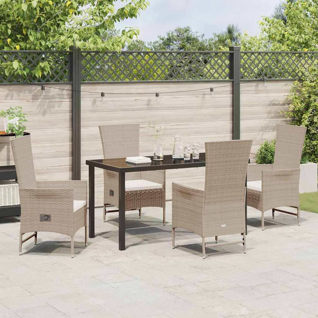 Have Spisebordssæt 5 stk. Beige polyrattan