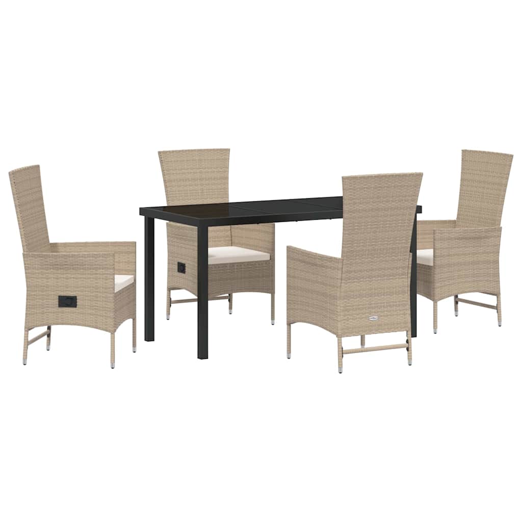 Have Spisebordssæt 5 stk. Beige polyrattan
