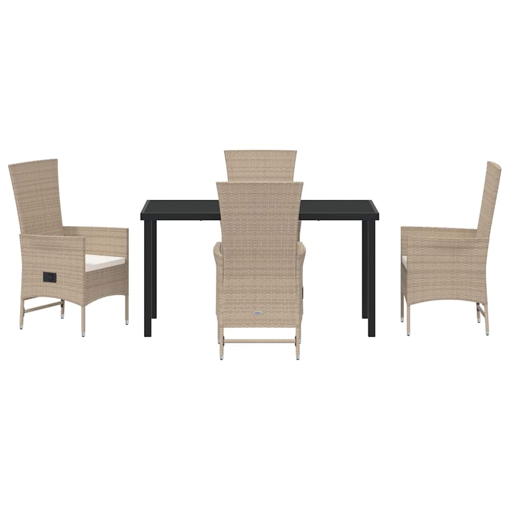 Have Spisebordssæt 5 stk. Beige polyrattan