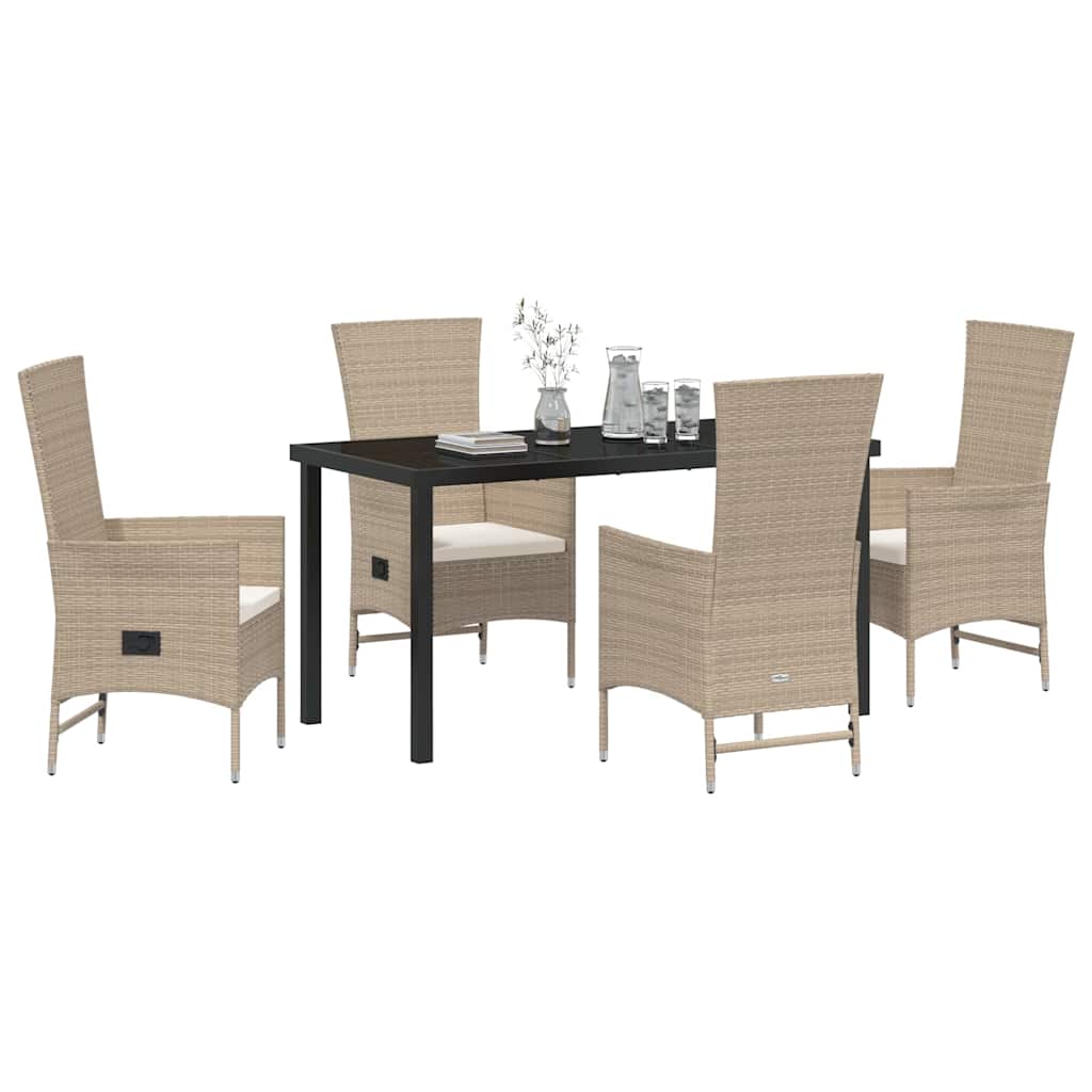 Have Spisebordssæt 5 stk. Beige polyrattan