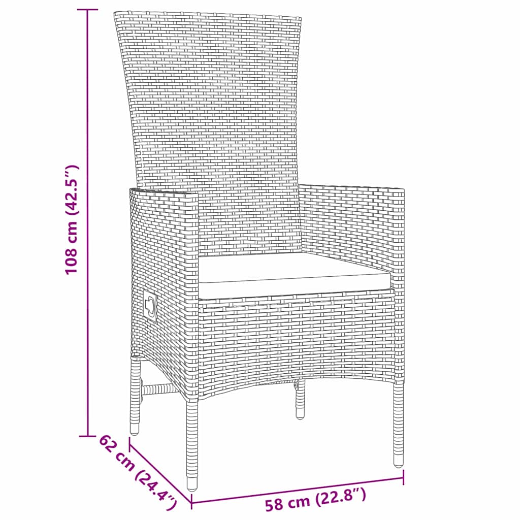 Have Spisebordssæt 5 stk. Beige polyrattan