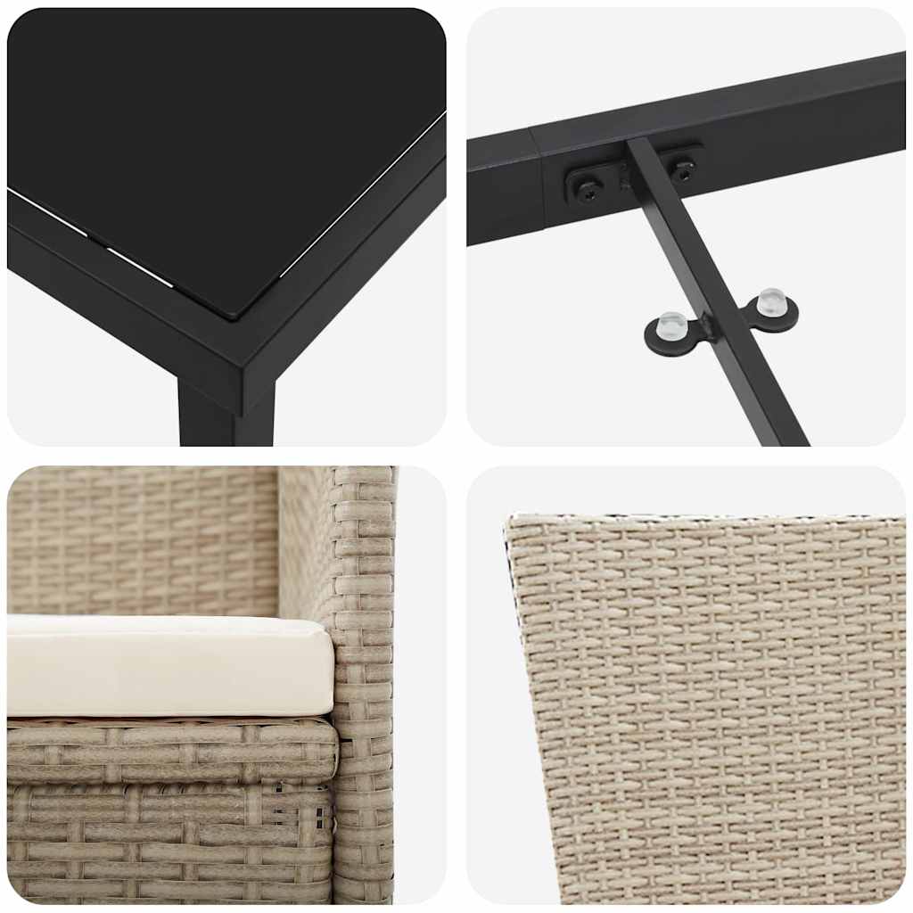 Have Spisebordssæt 5 stk. Beige polyrattan