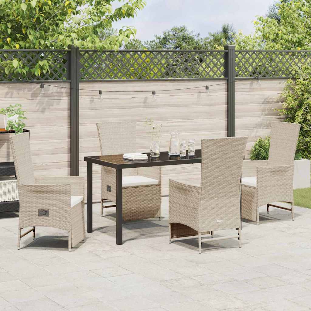 Have Spisebordssæt 5 stk. Beige polyrattan