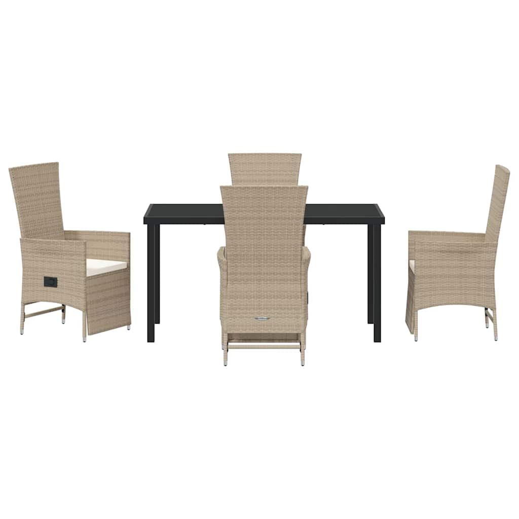 Have Spisebordssæt 5 stk. Beige polyrattan