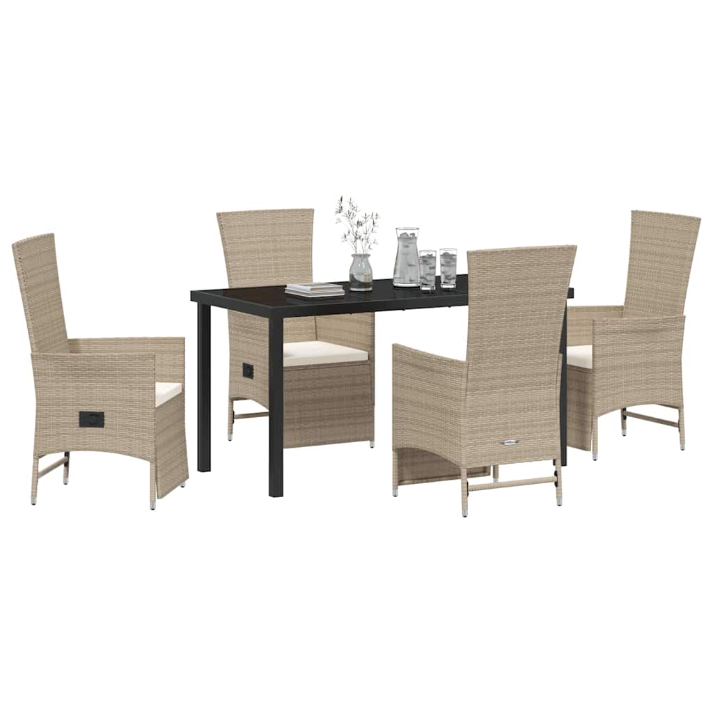 Have Spisebordssæt 5 stk. Beige polyrattan