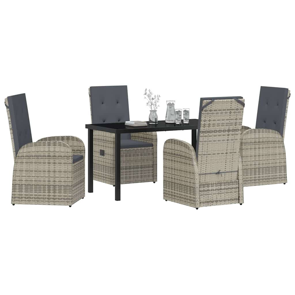 Have Spisebordssæt 5 stk. Grå polyrattan