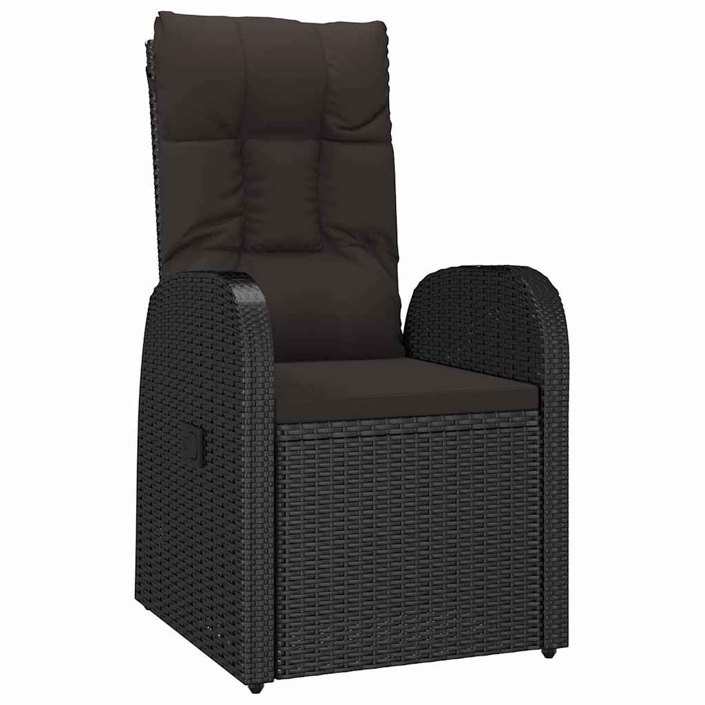 Have Spisebordssæt 5 stk. Sort polyrattan