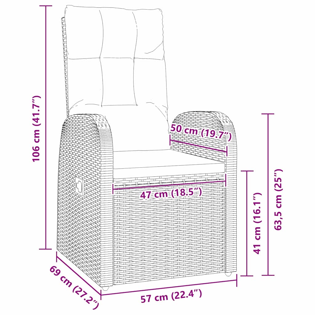 Have Spisebordssæt 5 stk. Sort polyrattan
