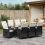 Have Spisebordssæt med pude 9 pcs Sort polyrattan