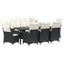 Have Spisebordssæt med pude 9 pcs Sort polyrattan
