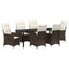 Have Spisebordssæt med pude 7 pcs Brun polyrattan