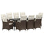 Have Spisebordssæt 9 pcs Brun polyrattan