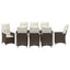 Have Spisebordssæt 9 pcs Brun polyrattan