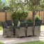 Have Spisebordssæt med pude 9 pcs Grå polyrattan