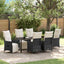 Have Spisebordssæt med pude 7 pcs Sort polyrattan