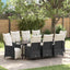 Have Spisebordssæt med pude 9 pcs Sort polyrattan