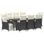 Have Spisebordssæt med pude 9 pcs Sort polyrattan