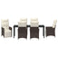 Have Spisebordssæt med pude 7 pcs Brun polyrattan